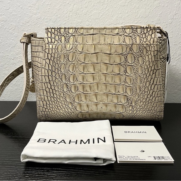 Brahmin Hillary SCALLOP MELBOURNE Leather W/Eye GORGEOUS NEUTRAL - Picture 3 of 9